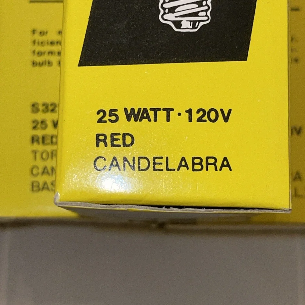5 NIB SATCO‎ Decorative Red Light Bulbs 25 Watt-120V Candelabra Base (Small)